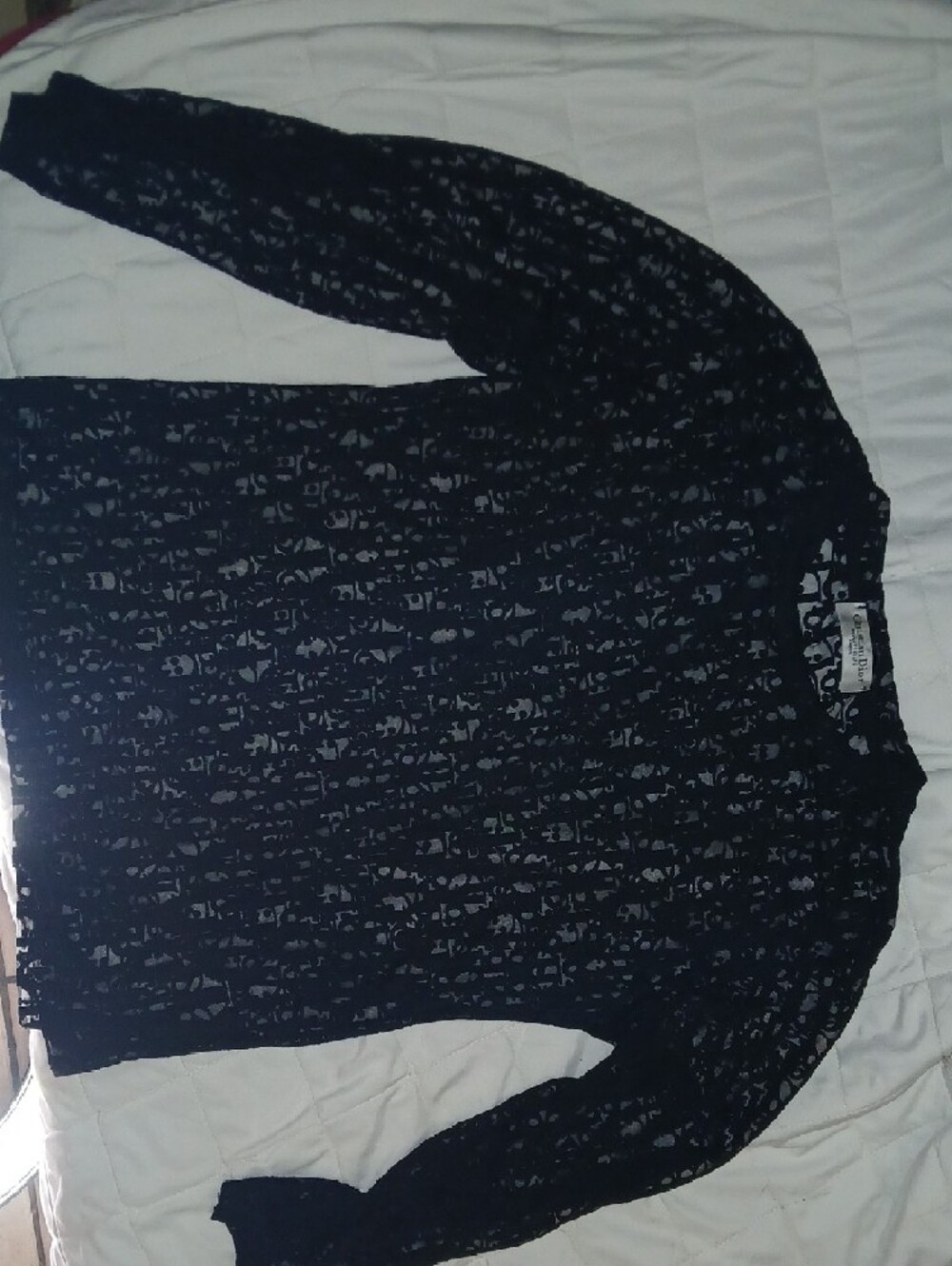 Dior Black Logo Mesh Knit Top - Picture 3 of 6